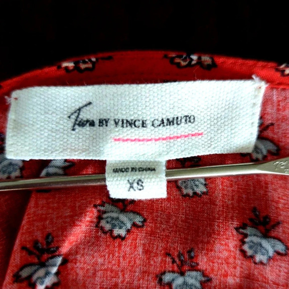 Two by Vince Camuto Orange Floral Sleeveless Hi-Lo Hem Dress size XS - Picture 2 of 8